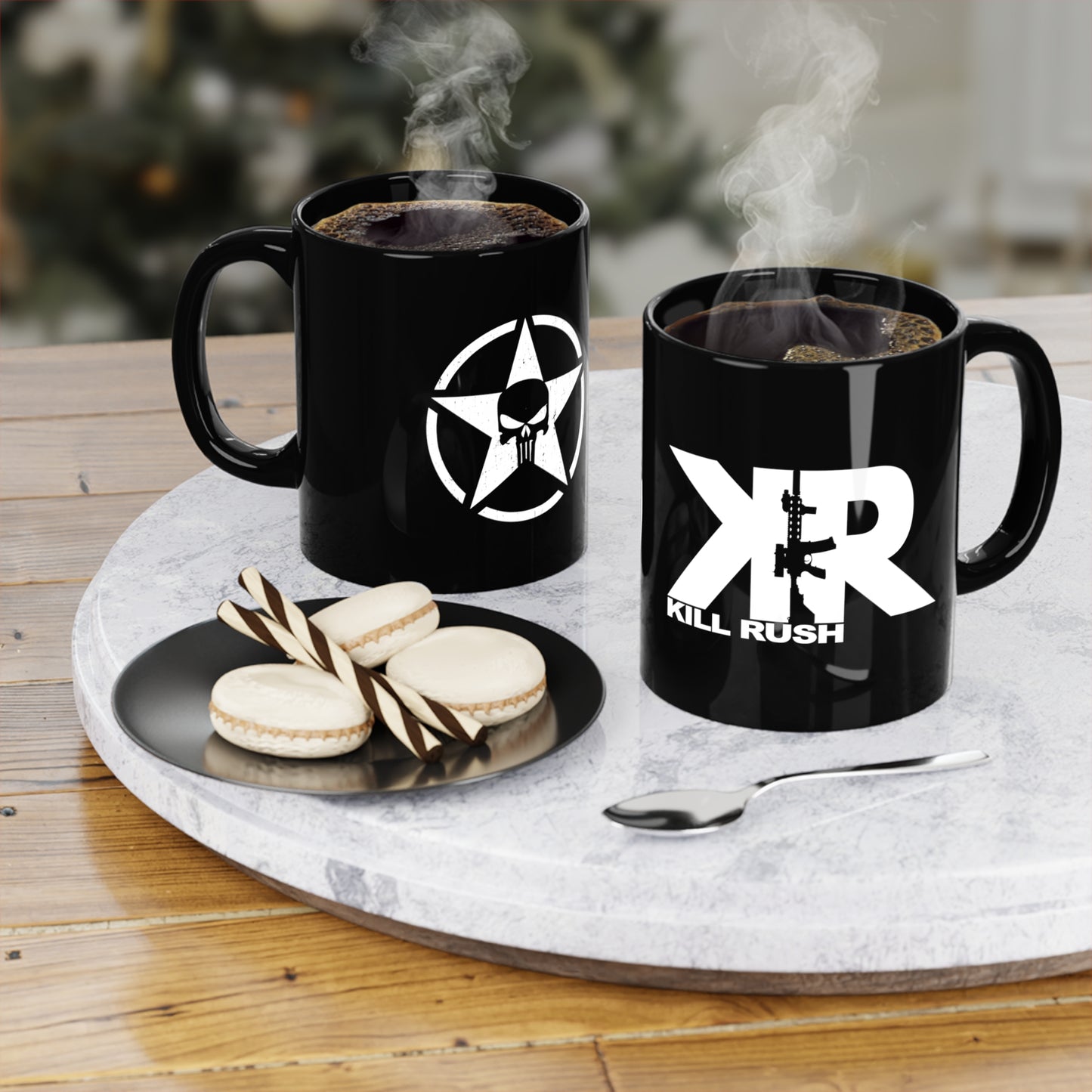 Kill Rush Invasion Star Black Coffee Mug, 11oz