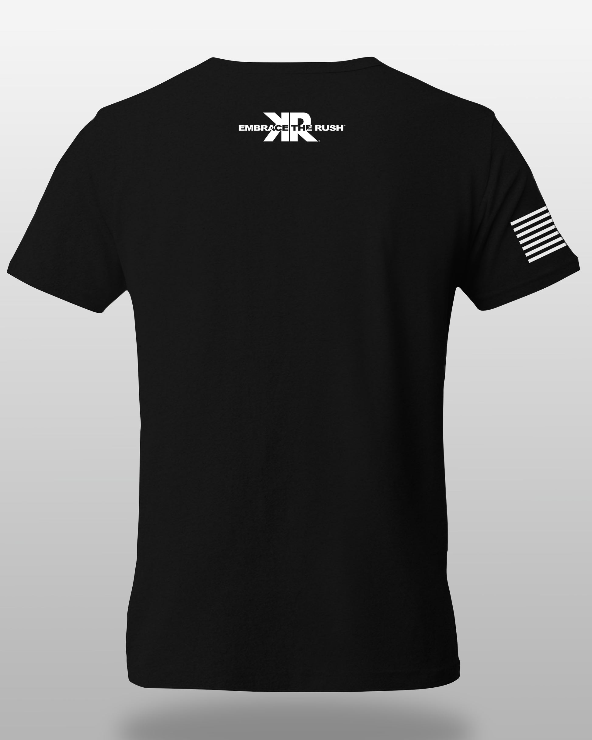 Kill Rush black fitness tshirt with logo and flag back